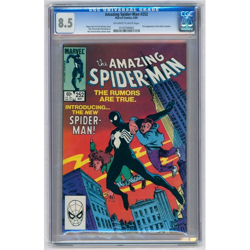 57 - THE AMAZING SPIDER-MAN #252-(May1984)-Graded 8.5 by CGC. Key Issue: First appearance of the Black Sp... 