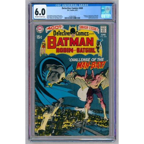 11 - DETECTIVE COMICS #400-(May 1970)- Graded 6.0 By CGC. Key Issue: Origin & first appearance of Man-Bat... 