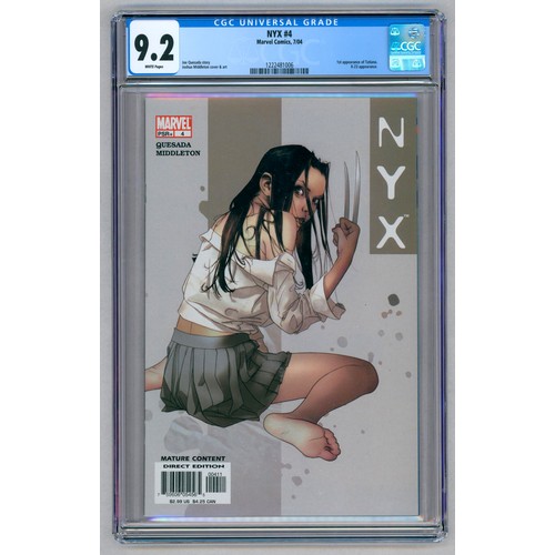 36 - NYX #4 - (July 2004) - Graded 9.2 by CGC. First appearance of Tatiana, X-23 appearance. Joe Quesada ... 