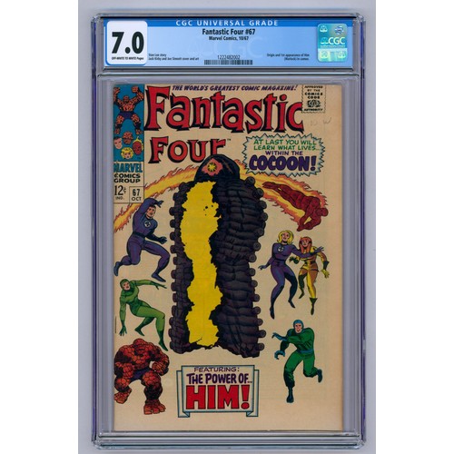 18 - FANTASTIC FOUR #67-(October 1967)-Graded 7.0 by CGC. Key Issue: First Brief Appearance of HIM. Origi... 