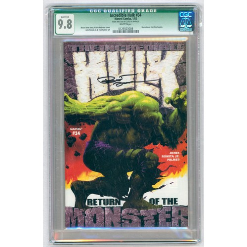 23 - INCREDIBLE HULK  #34-(December 2001)- graded 9.8 by CGC. Bruce Jones storyline begins. Bruce Jones s... 