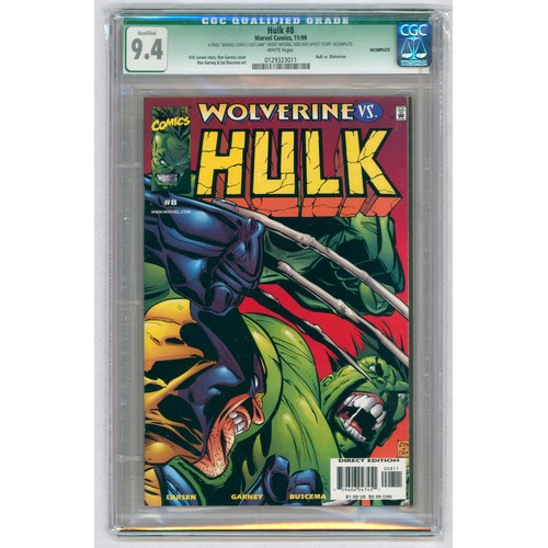 22 - HULK #8 - (November 1999) - Graded 9.4 by CGC. Hulk vs Wolverine. Erik Larsen story, Ron Garney cove... 