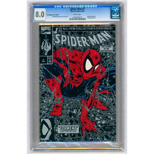 63 - SPIDER-MAN #1 Poly-Bagged Silver Edition – (Aug. 1990 Marvel) – GRADED 8.0 by CGC – Lizard appearanc... 