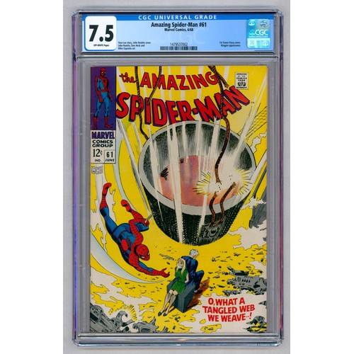 52 - AMAZING SPIDER-MAN #61 – (Jun. 1968 Marvel Comics) – GRADED 7.5 by CGC – First Gwen Stacy cover & Ki... 