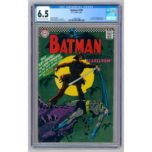 2 - BATMAN #189 – (Feb. 1967 DC Comics) – GRADED 6.5 by CGC – Key Issue: First Silver Age Scarecrow (Jon... 