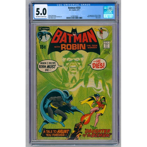 3 - BATMAN #232 – (Jun. 1971 DC Comics) – GRADED 5.0 by CGC – Key Issue: First appearance of Rha's al Gh... 