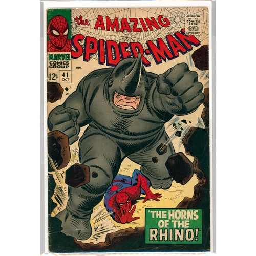 51 - THE AMAZING SPIDER-MAN #41 – (Oct 1966, Marvel) – Key Issue: The First Appearance of The Rhino! John... 