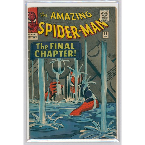 47 - THE AMAZING SPIDER-MAN #33 (Feb 1966, Marvel) – Key Issue: Classic Stan Lee and Steve Ditko story. C... 