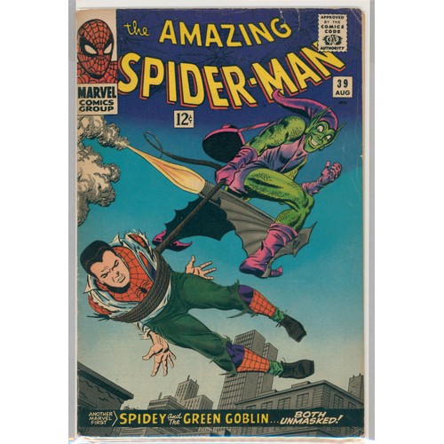 50 - THE AMAZING SPIDER-MAN #39 (Aug 1966, Marvel) – Key Issue: First John Romita Artwork; Norman Osbourn... 