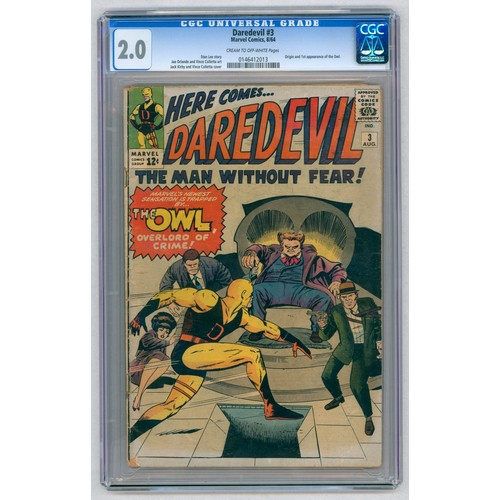 14 - DAREDEVIL #3 – (Aug. 1964 Marvel Comics) – GRADED 2.0 by CGC – Key Issue: First appearance of The Ow... 