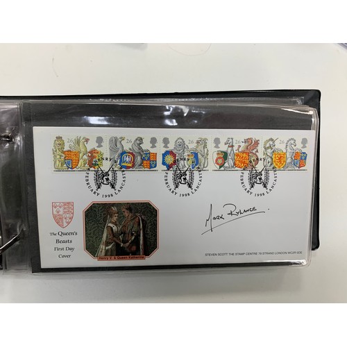 336 - GB FDC Steven Scott Signed 1996 to 2005 (96), in 3 albums with many famous signatures including Dere... 