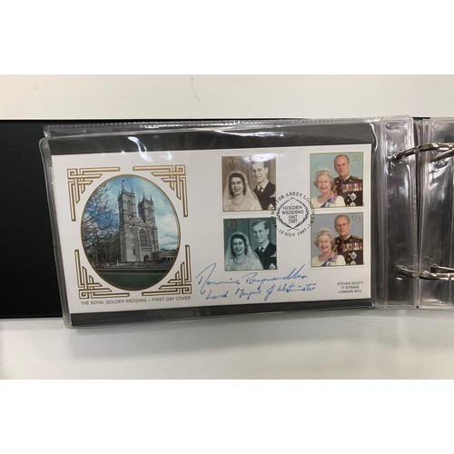 336 - GB FDC Steven Scott Signed 1996 to 2005 (96), in 3 albums with many famous signatures including Dere... 