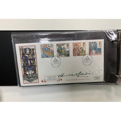 336 - GB FDC Steven Scott Signed 1996 to 2005 (96), in 3 albums with many famous signatures including Dere... 