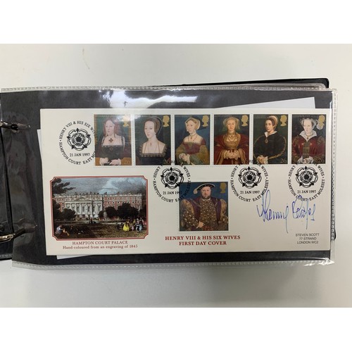 336 - GB FDC Steven Scott Signed 1996 to 2005 (96), in 3 albums with many famous signatures including Dere... 