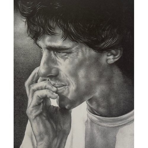 225 - Ayrton Senna portrait b/w print, original Printer's Proof signed by printmaker and dated 12/12/94,  ... 