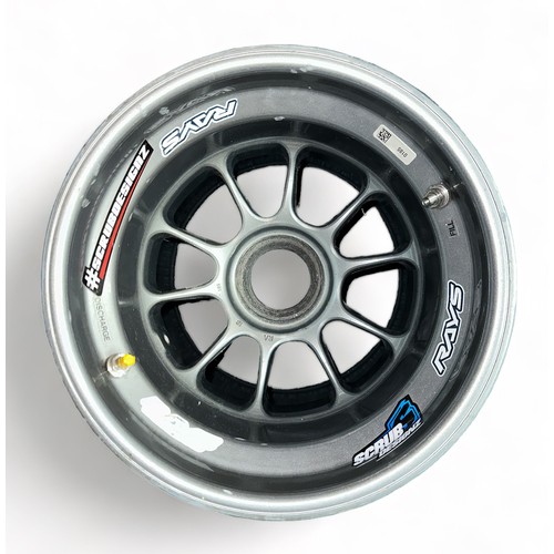 227 - Race wheel coffee table, generally excellent to good plus, used Rays Engineering Scrubsdesignz alloy... 