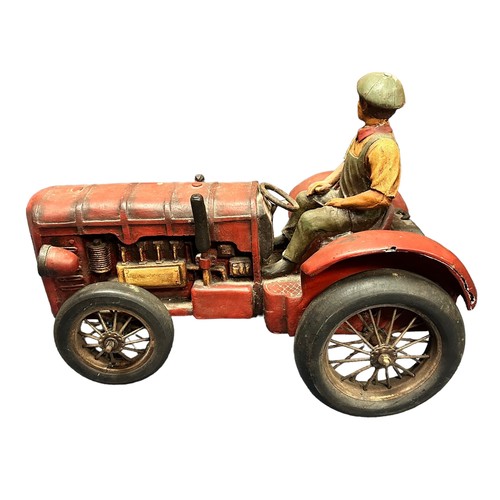 309 - Ornamental Farmer's Tractor painted wood and metal, approx. Height 40cm (16 inches)x Length 50cm (20... 