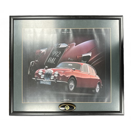 233 - Jaguar collection, with F-Type and XF side air vent covers mounted on wooden plinths, framed prints ... 