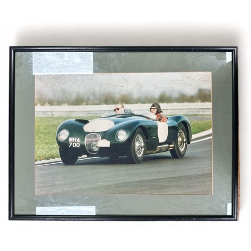 233 - Jaguar collection, with F-Type and XF side air vent covers mounted on wooden plinths, framed prints ... 