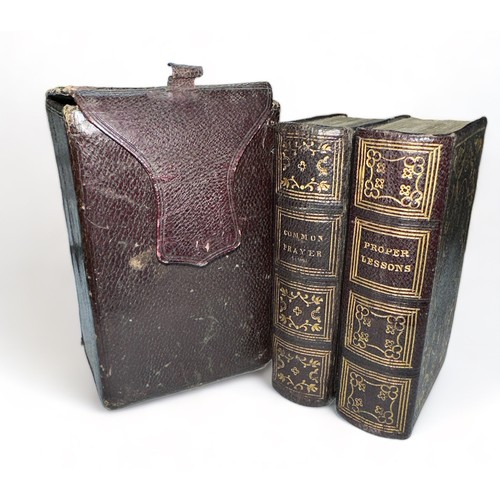 220 - The Book of Common Prayer & Proper Lessons, pair of miniature books in custom case, published by Geo... 