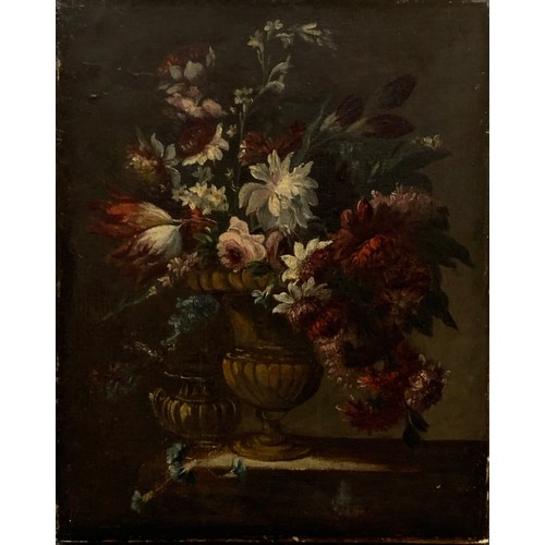 409 - Dutch School 18th / 19th Century Floral still life oil on canvas, without visible signature. Flowers... 