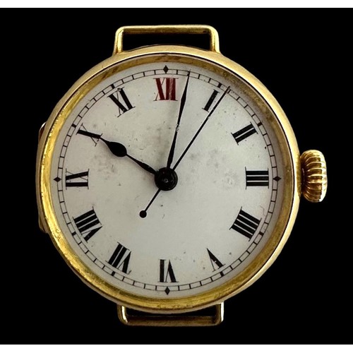 60 - A small 18ct gold 15 jewel Longines pocket watch with white enamel dial, Arabic numeral hour markers... 