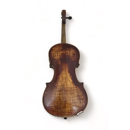 375 - An Antonius Stradivarius Violin Copy - labelled inside '1763'. Lion carved scroll. Pegbox/scroll in ... 