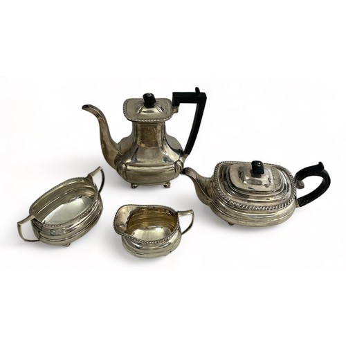 161 - A Four Piece Silver Tea Service - Hallmarked Sheffield 1927 by William Hutton & Sons. Made as a repr... 