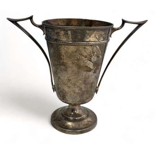 177 - A hallmarked silver twin handled trophy cup. Inscribed 'No 6 Sector H.G.C.S.D Battle Platoon Competi... 