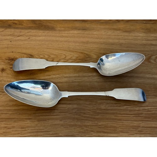 162 - A pair of George III Irish Serving Spoons with Dublin hallmarks for William Ward, 1811. Length appro... 