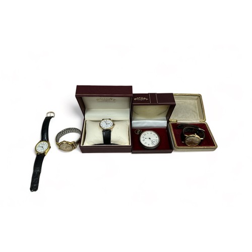 90 - Gents Watches to include Citron, Accurist, Olma, Wrist Watches. Boxed Rotary wrist watch and an unma... 