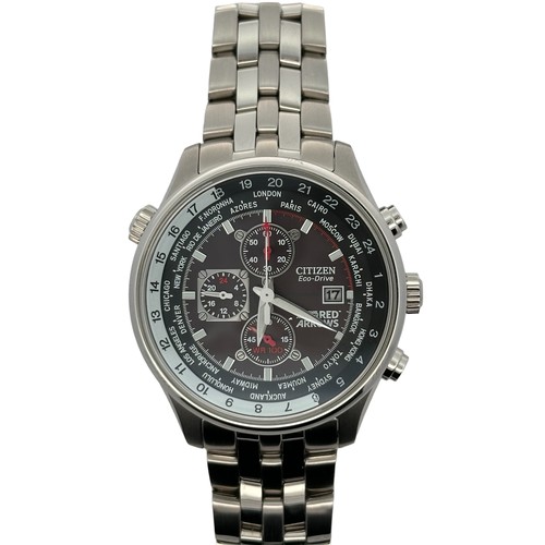 120 - Citizen Eco Drive Royal Air Force Red Arrows. B612-5069149.  Dark grey dial with triple subsidiary d... 