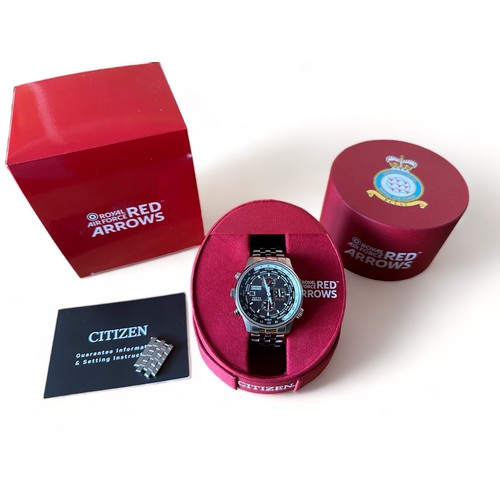 120 - Citizen Eco Drive Royal Air Force Red Arrows. B612-5069149.  Dark grey dial with triple subsidiary d... 