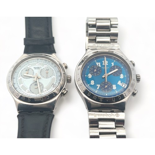 108 - Two Swatch watches. A Swatch Irony quartz watch and a Swatch quartz watch with missing back. Both un... 