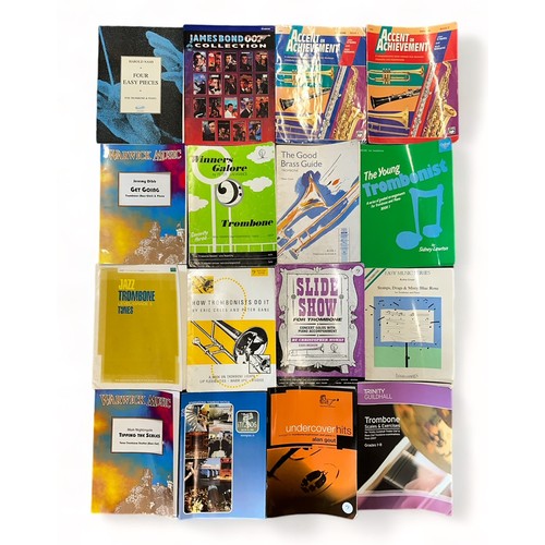 377 - A miscellaneous collection of trombone scores and books including Accent on Achievement Book 1, Jame... 