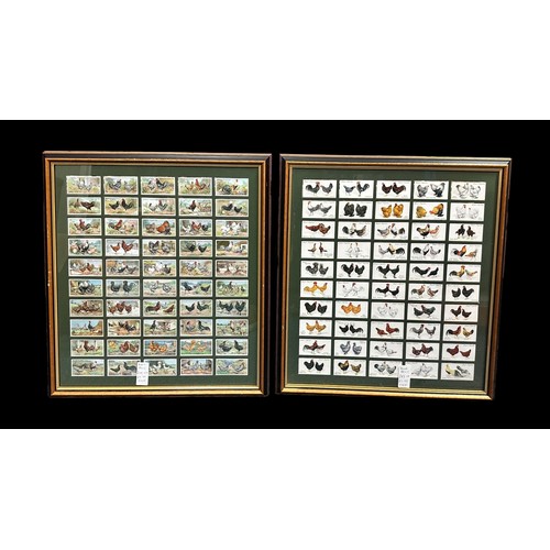 211 - A range of 5 attractively framed cigarette card sets / part sets with Ogden's Poultry 1st (25 cards)... 