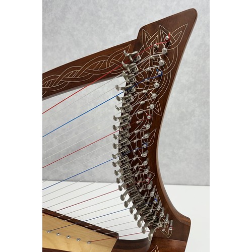 372 - 22 String Celtic Harp with Semitone Levers, comes with spare strings, a tuning wrench and a cushione... 