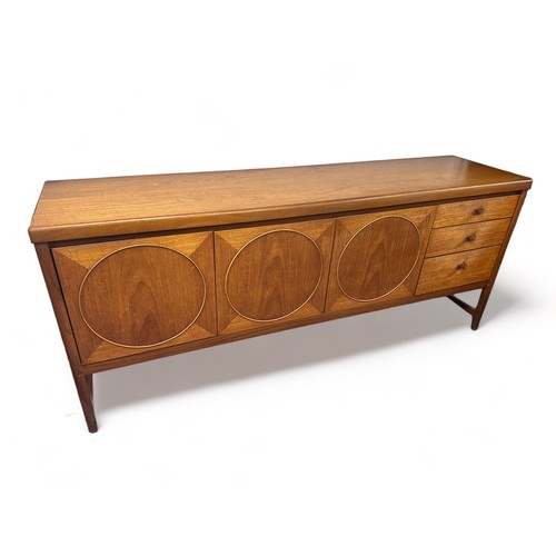 459 - Patrick Lee for Nathan Furniture, 'Circles' sideboard. A mid century retro vintage teak wood sideboa... 