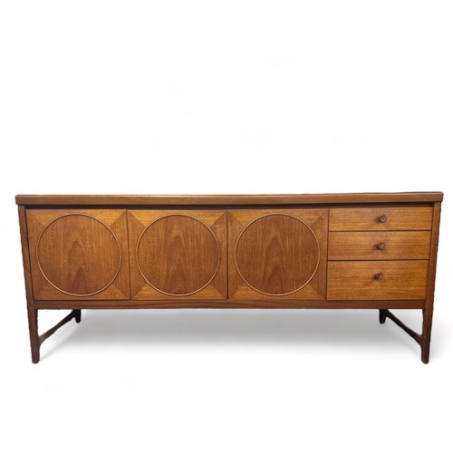 459 - Patrick Lee for Nathan Furniture, 'Circles' sideboard. A mid century retro vintage teak wood sideboa... 