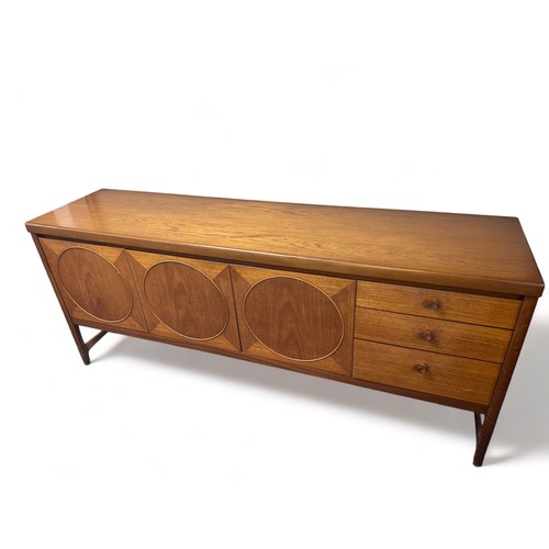 459 - Patrick Lee for Nathan Furniture, 'Circles' sideboard. A mid century retro vintage teak wood sideboa... 