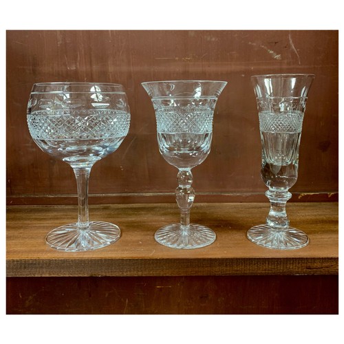 284 - Cumbria Crystal, three items of Cumbria Crystal Grasmere cut glass drinking vessels, to include; Gra... 