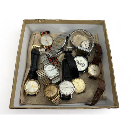 132 - Eleven watches, ten with mechanical movements, one with quartz movement. All untested.