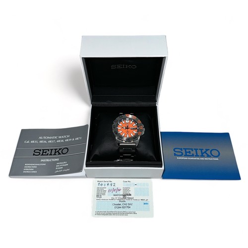 81 - Automatic Seiko 5 Sports 'Orange Monster' 100M Water Resistant, 44mm, with Box & Warranty Card, Year... 