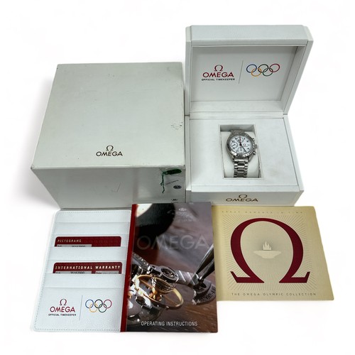 82 - 2008 Beijing Olympics Omega Speedmaster Chronograph.  39mm with full Set of Box, Papers, Warranty Ca... 