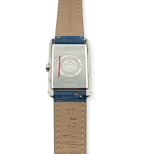 78 - New, unworn ladies Longines Dolce Vita Tank watch.  Blue dial, blue strap and quartz movement. Compl... 