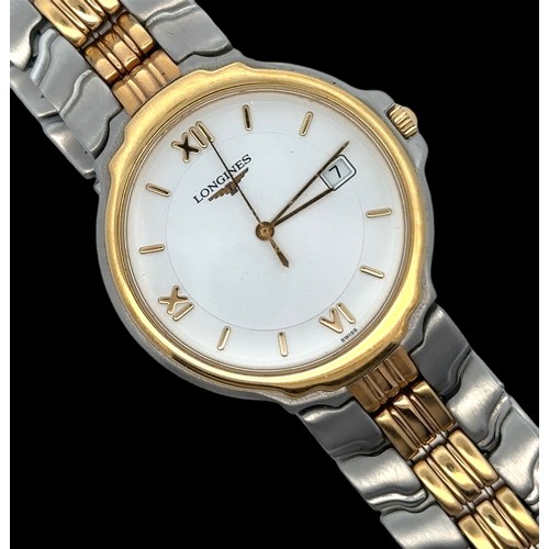 79 - Gents Longines Flagship Quartz, BiMetal, Stainless Steel & Gold Plate. Unworn Condition, Still Has S... 