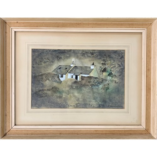 406 - T Leonard Evans (Welsh, 1926-1990), ‘ John Piper’s Cottage ‘ watercolour and ink on paper. Signed T.... 