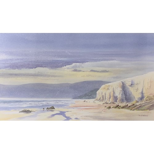 402 - David Bellamy (British, b. 1943), ‘ Newgale Beach at Maidenhall Point ‘ watercolour on paper. Signed... 