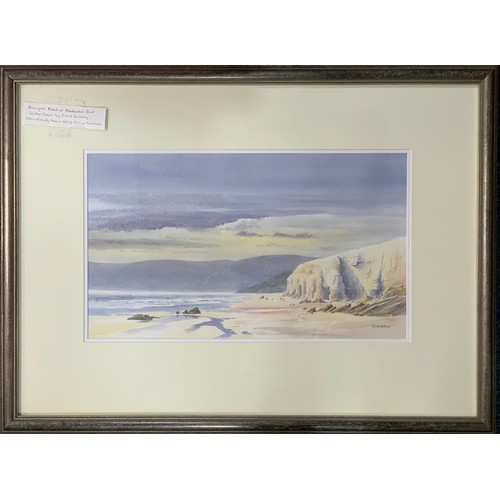 402 - David Bellamy (British, b. 1943), ‘ Newgale Beach at Maidenhall Point ‘ watercolour on paper. Signed... 