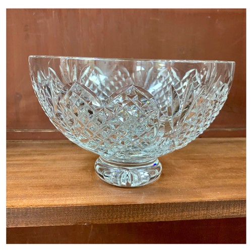 288 - Waterford Crystal, a Waterford Crystal cut glass circular footed bowl, five geometric heart surround... 